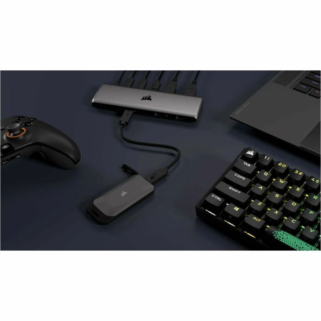 Corsair EX100U 1 TB Portable Solid State Drive - External - Black Gray