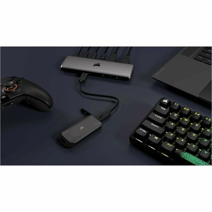 Corsair EX100U 1 TB Portable Solid State Drive - External - Black Gray