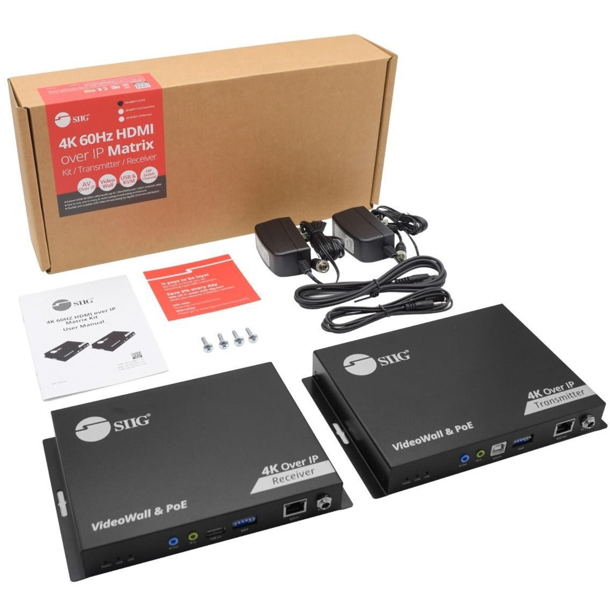 SIIG 4K60Hz 18Gbps HDMI over IP Matrix Kit