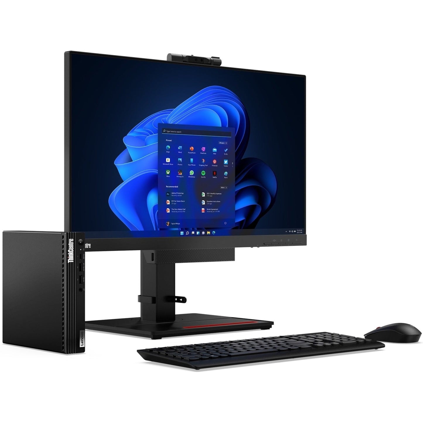 Lenovo ThinkCentre M70q Gen 3 11T300AMUS Desktop Computer - Intel Core i5 12th Gen i5-12400T Hexa-core (6 Core) 1.80 GHz - 8 GB RAM DDR4 SDRAM - 1 TB HDD - Tiny - Black