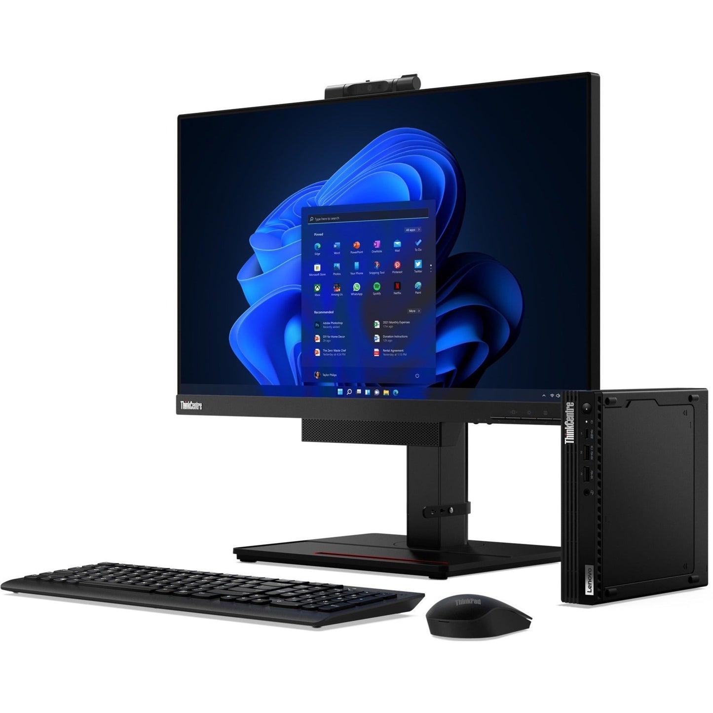 Lenovo ThinkCentre M70q Gen 3 11T300AMUS Desktop Computer - Intel Core i5 12th Gen i5-12400T Hexa-core (6 Core) 1.80 GHz - 8 GB RAM DDR4 SDRAM - 1 TB HDD - Tiny - Black