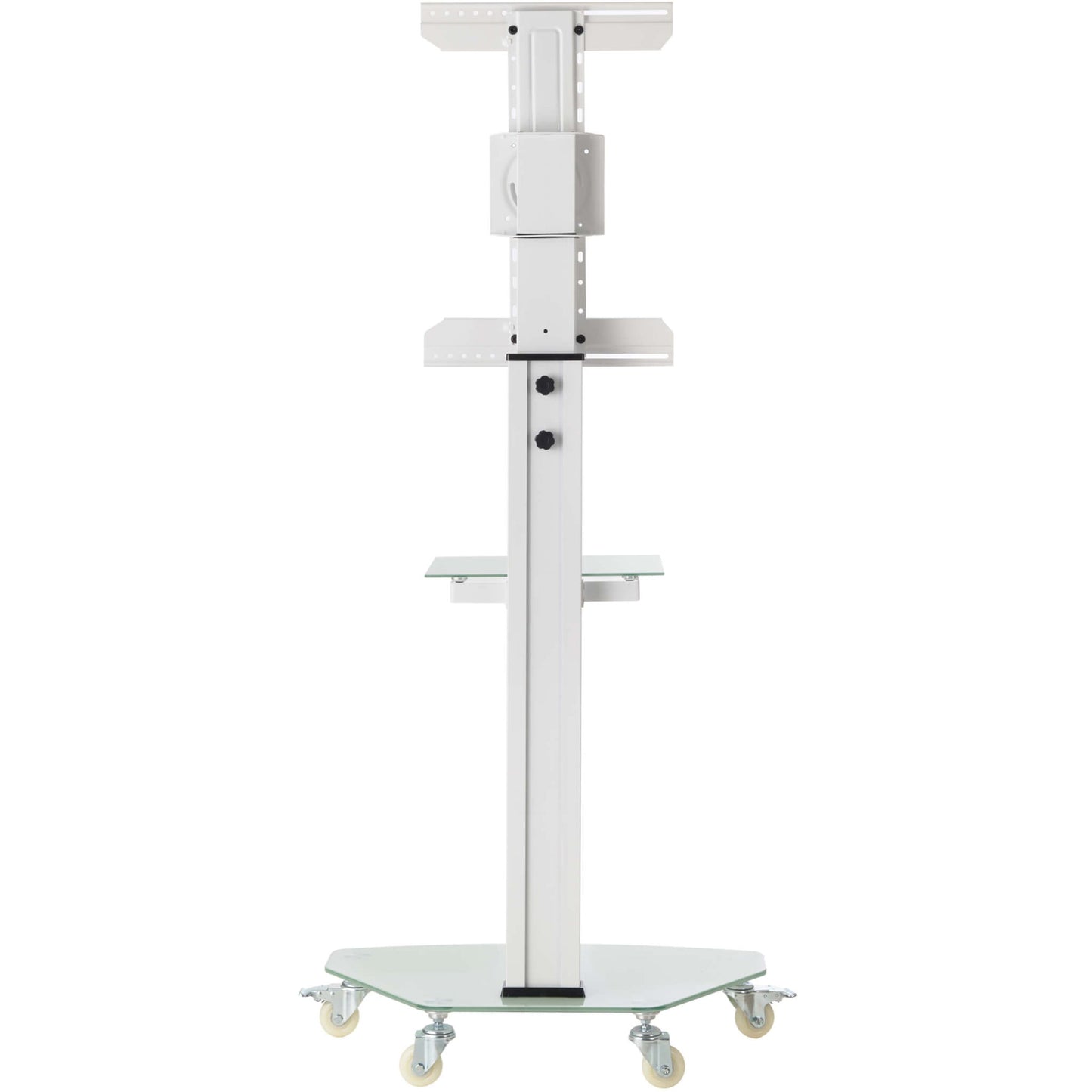 Tripp Lite Premier Rolling TV Cart for 37" to 70" Displays Frosted Glass Base and Shelf Locking Casters White