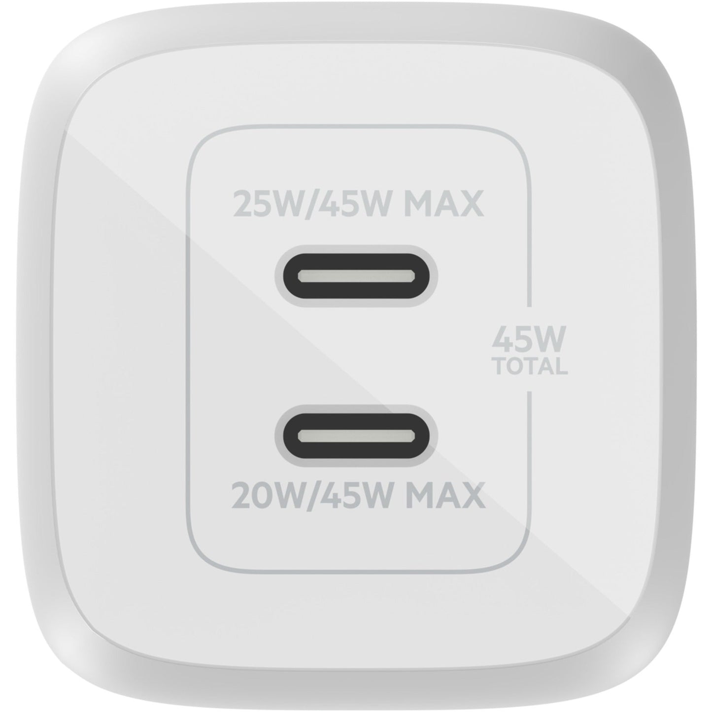 Belkin BoostCharge Pro Dual USB-C GaN Wall Charger with PPS 45W Laptop Chromebook Charging - Power Adapter