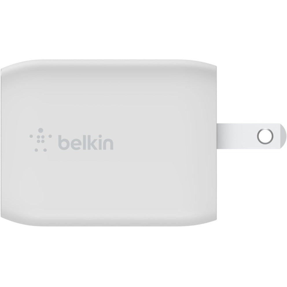 Belkin BoostCharge Pro Dual USB-C GaN Wall Charger with PPS 65W Laptop Chromebook Charging - Power Adapter