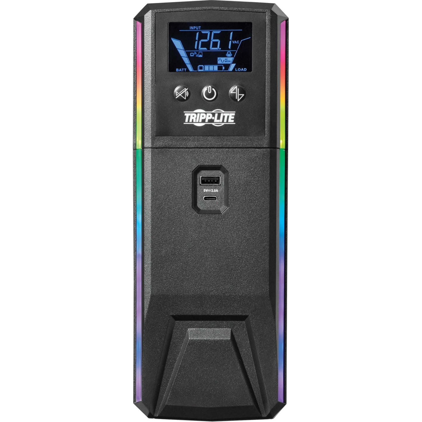 Tripp Lite UPS 1000VA 600W 120V Pure Sine Wave Gaming UPS Battery Backup - LCD AVR RGB LEDs USB Charging Power Saving