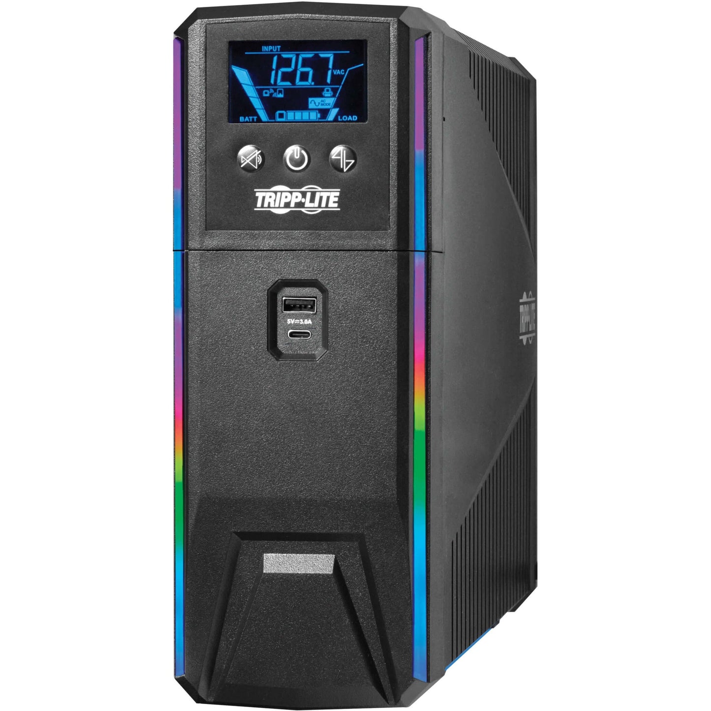 Tripp Lite UPS 1200VA 720W 120V Pure Sine Wave Gaming UPS Battery Backup - LCD AVR RGB LEDs USB Charging Power Saving