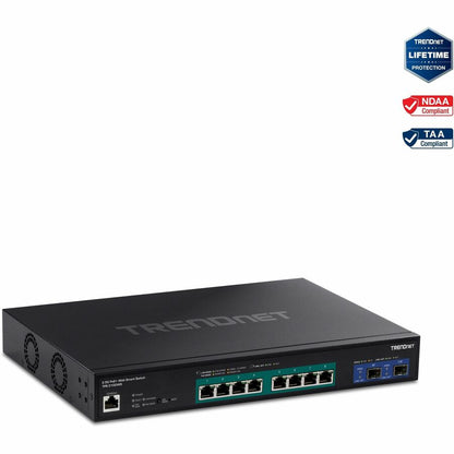 TRENDnet 10-Port Multi-Gig Web Smart PoE+ Switch 8 x 2.5GBASE-T PoE+ Ports 2 x 10G SFP+ Slots Metal Housing Managed Network Ethernet Switch Lifetime Protection Black TPE-3102WS