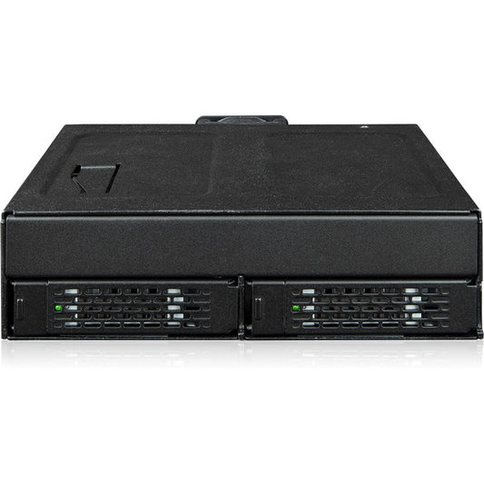 Icy Dock ToughArmor MB105VP-B Drive Enclosure for 5.25" PCI Express NVMe 4.0 U.2 U.3 - SFF-8654 SlimSAS Host Interface Internal - Black