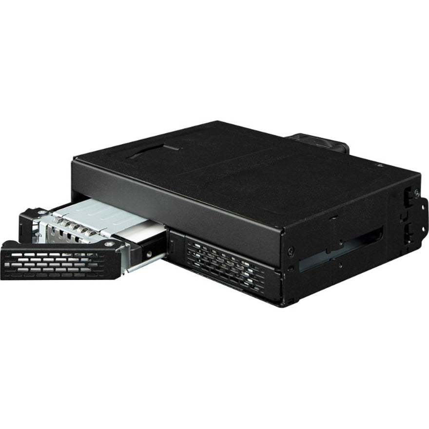 Icy Dock ToughArmor MB105VP-B Drive Enclosure for 5.25" PCI Express NVMe 4.0 U.2 U.3 - SFF-8654 SlimSAS Host Interface Internal - Black