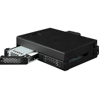 Icy Dock ToughArmor MB105VP-B Drive Enclosure for 5.25" PCI Express NVMe 4.0 U.2 U.3 - SFF-8654 SlimSAS Host Interface Internal - Black