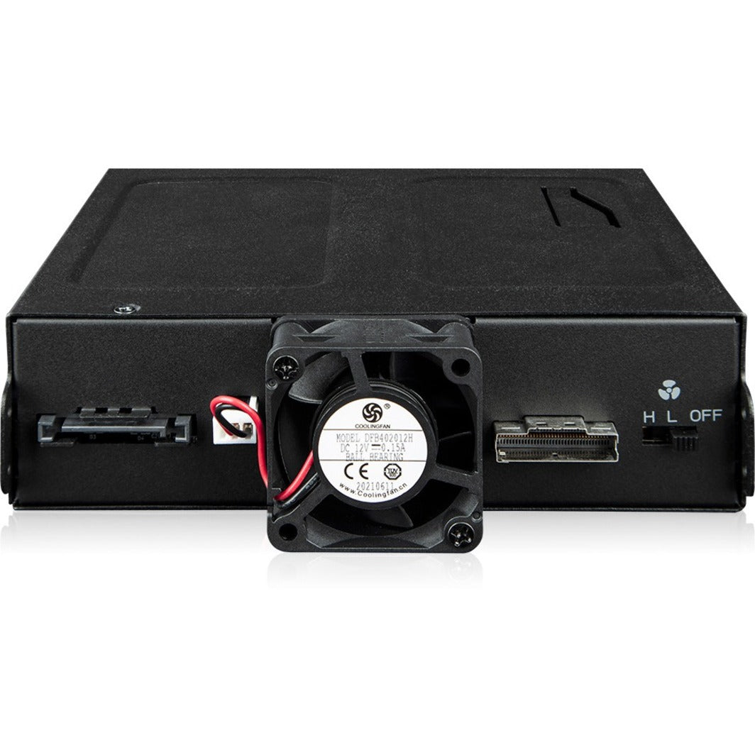 Icy Dock ToughArmor MB105VP-B Drive Enclosure for 5.25" PCI Express NVMe 4.0 U.2 U.3 - SFF-8654 SlimSAS Host Interface Internal - Black