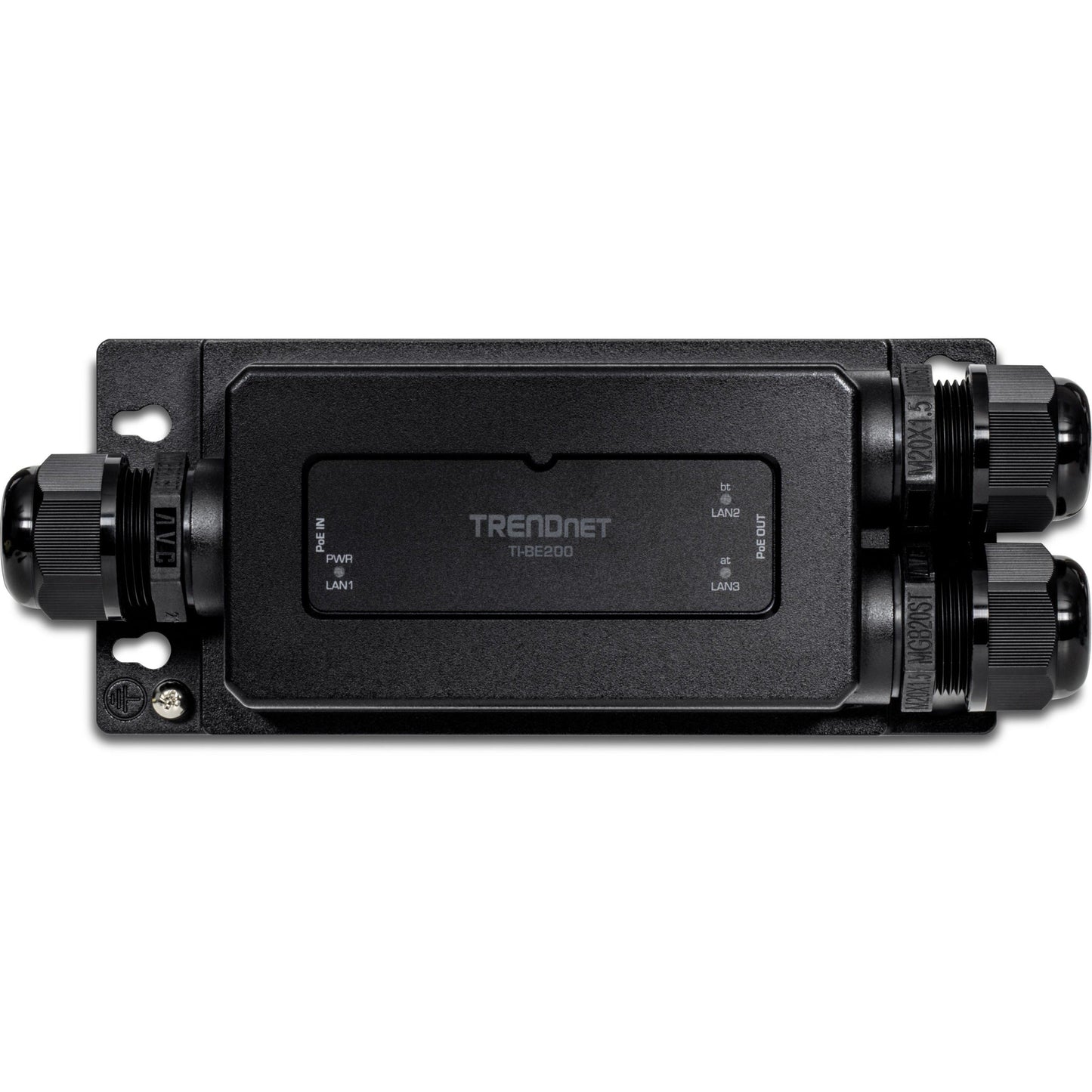 TRENDnet 2-Port Industrial Outdoor Gigabit PoE++ Extender Hardened IP67 Extreme Temperature Rated Housing Extends PoE++ Connection up to 200m (656 ft.) for up to 2 Devices Black TI-BE200