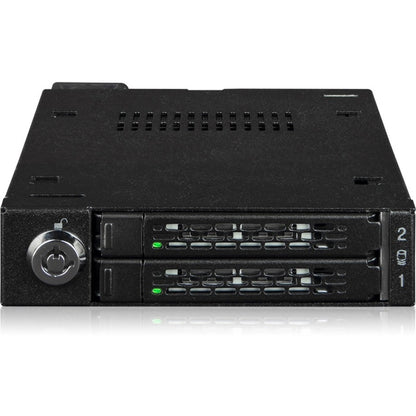 Icy Dock ToughArmor MB092VK-B Drive Enclosure for 3.5" PCI Express NVMe 4.0 U.2 U.3 - SFF-8654 SlimSAS Host Interface Internal - Black