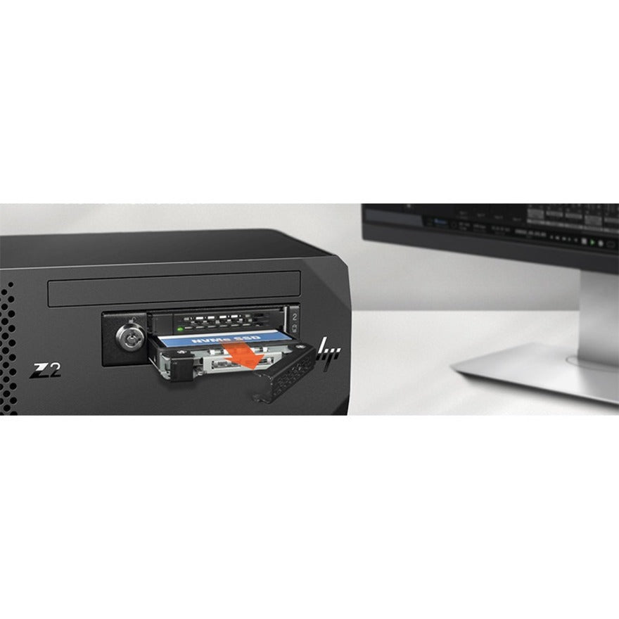 Icy Dock ToughArmor MB092VK-B Drive Enclosure for 3.5" PCI Express NVMe 4.0 U.2 U.3 - SFF-8654 SlimSAS Host Interface Internal - Black