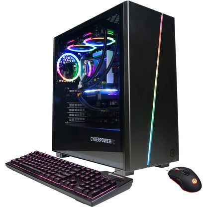 CYBERPOWERPC Gamer Supreme Liquid Cool SLC10000CPGV10 w/ Intel Core i7-13700KF 3.4GHz CPU 16GB DDR5 NVIDIA GeForce RTX 3060 12GB 1TB PCI-E NVMe SSD 802.11AC WiFi 7 Color RGB Gaming Keyboard/Mouse Custom RGB Case Lighting & Win 11 Home 64-Bit