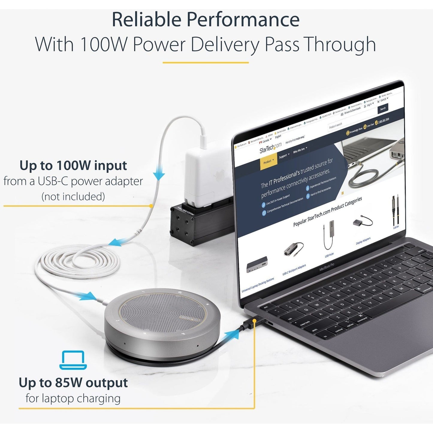 StarTech.com USB-C Speakerphone Docking Station Mini Portable Conference Speaker/Audio Dock VGA/4K HDMI USB Hub Teams/Zoom/Softphone