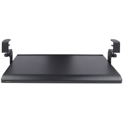 StarTech.com Under Desk Keyboard Tray Clamp on Keyboard Holder Up to 12kg/26.5lb Height Adjustable Ergonomic Sliding Keyboard Drawer