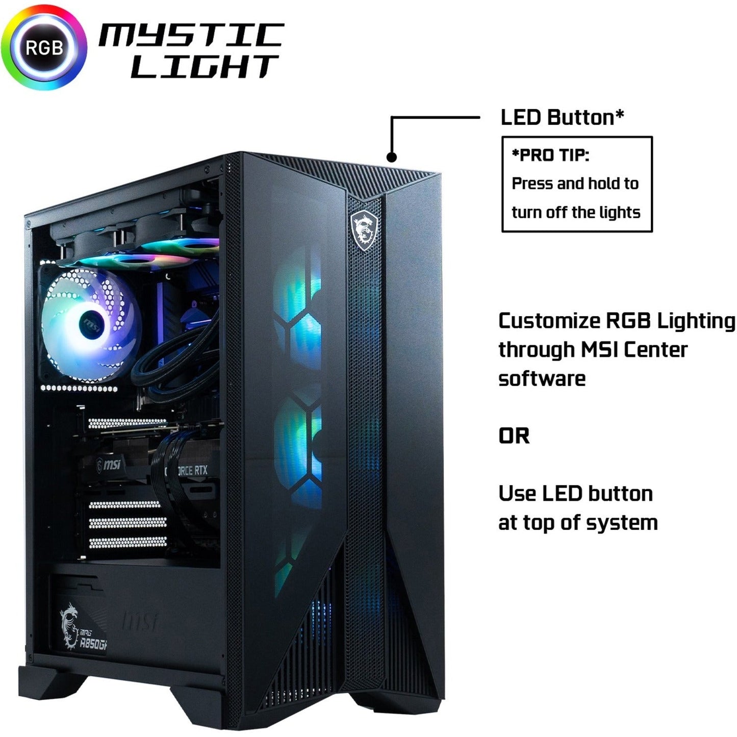 MSI Aegis RS Aegis RS 13NUG-425US Gaming Desktop Computer - Intel Core i7 13th Gen i7-13700KF 3.40 GHz - 32 GB RAM DDR5 SDRAM - 2 TB HDD - 2 TB M.2 PCI Express NVMe SSD - Tower - Black