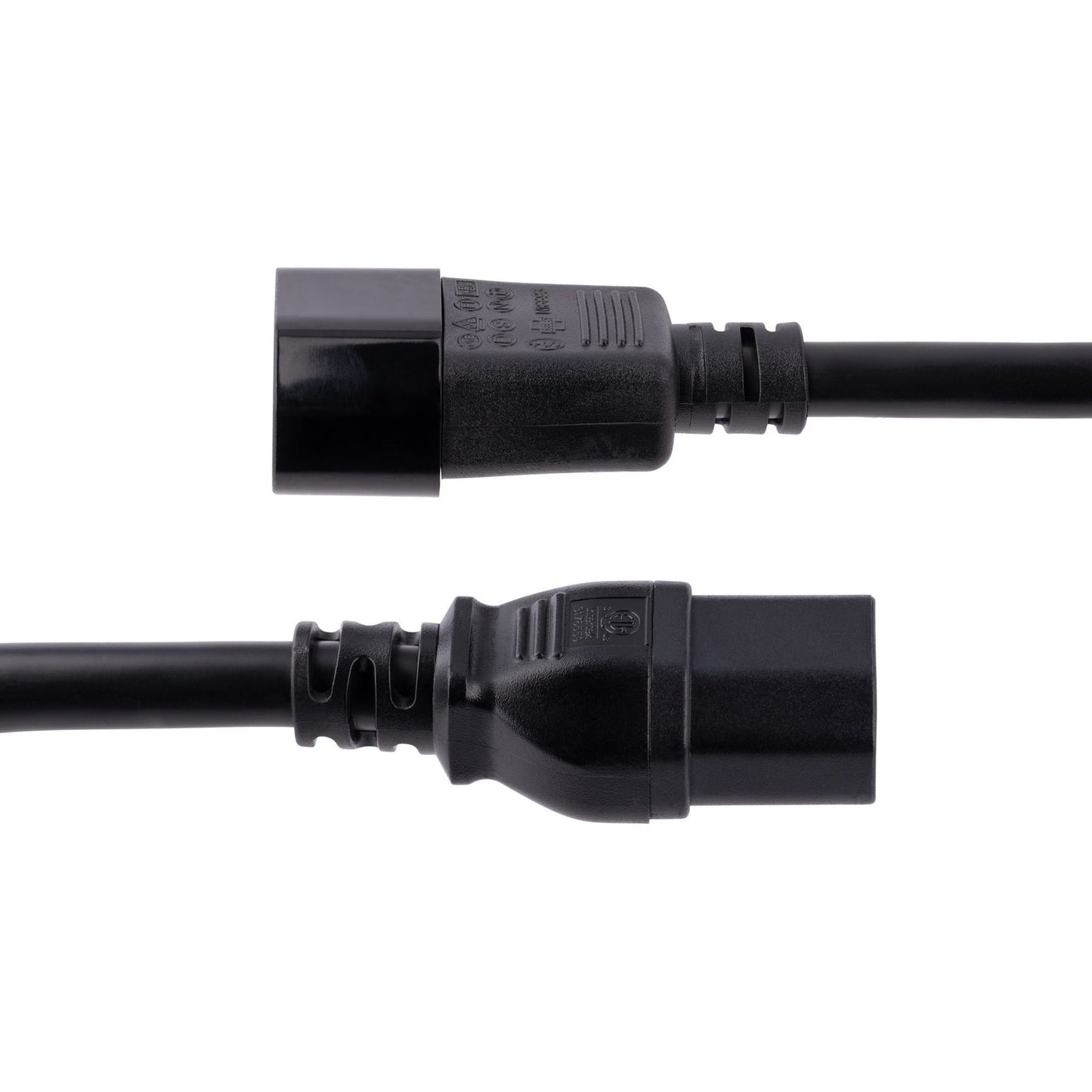 StarTech.com 10ft (3m) Heavy Duty Extension Cord IEC C14 to IEC C15 Black Extension Cord 15A 125V 14AWG Heavy Gauge Power Cable