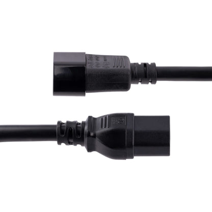 StarTech.com 10ft (3m) Heavy Duty Extension Cord IEC C14 to IEC C15 Black Extension Cord 15A 125V 14AWG Heavy Gauge Power Cable