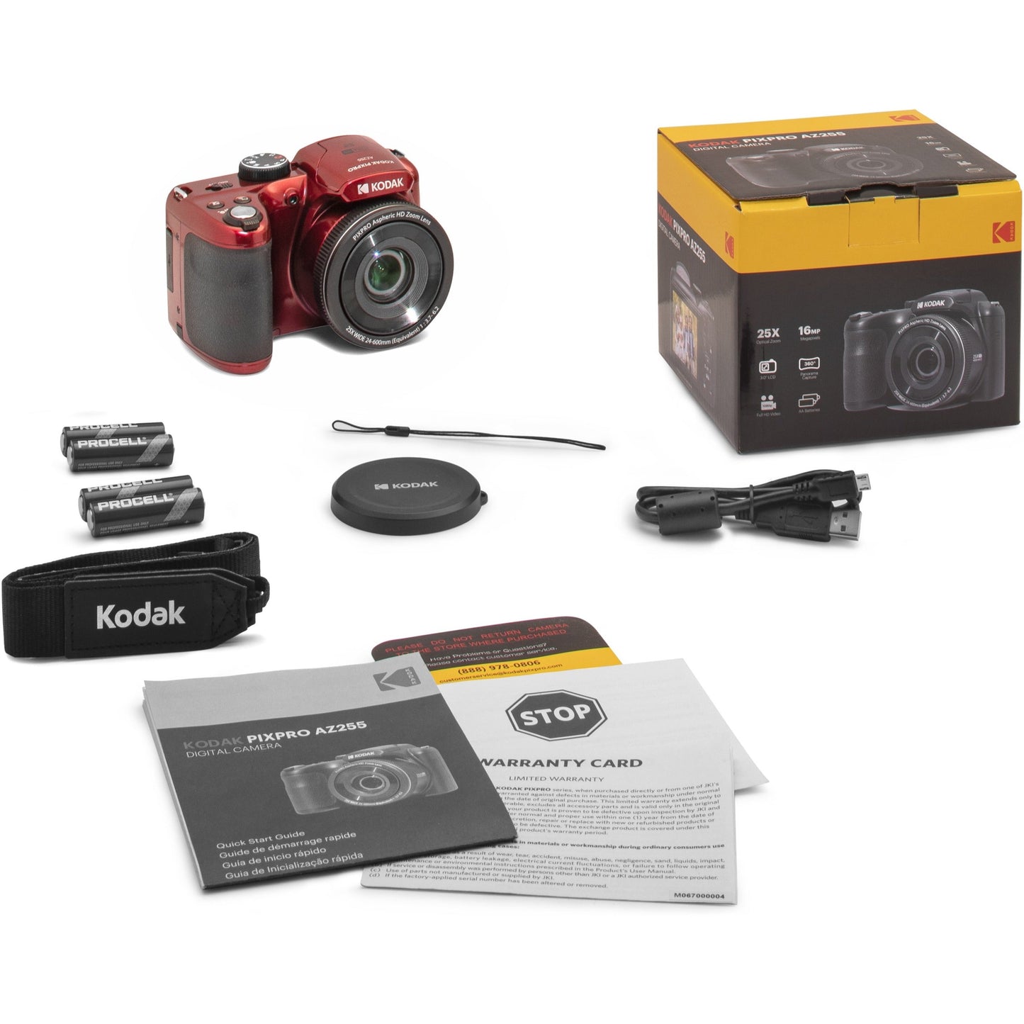 Kodak PIXPRO AZ255 16.4 Megapixel Compact Camera - Red