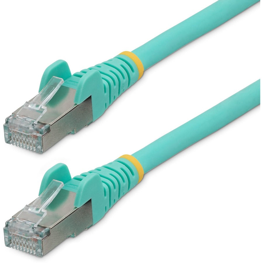 StarTech.com 6ft CAT6a Ethernet Cable Aqua Low Smoke Zero Halogen (LSZH) 10 GbE 100W PoE S/FTP Snagless RJ-45 Network Patch Cord