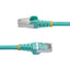 StarTech.com 6ft CAT6a Ethernet Cable Aqua Low Smoke Zero Halogen (LSZH) 10 GbE 100W PoE S/FTP Snagless RJ-45 Network Patch Cord