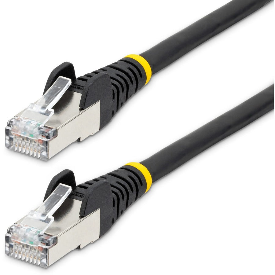 StarTech.com 6ft CAT6a Ethernet Cable Black Low Smoke Zero Halogen (LSZH) 10 GbE 100W PoE S/FTP Snagless RJ-45 Network Patch Cord