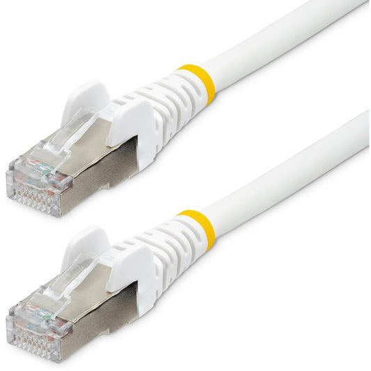 StarTech.com 6ft CAT6a Ethernet Cable White Low Smoke Zero Halogen (LSZH) 10 GbE 100W PoE S/FTP Snagless RJ-45 Network Patch Cord