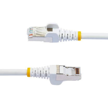 StarTech.com 10ft CAT6a Ethernet Cable White Low Smoke Zero Halogen (LSZH) 10 GbE 100W PoE S/FTP Snagless RJ-45 Network Patch Cord