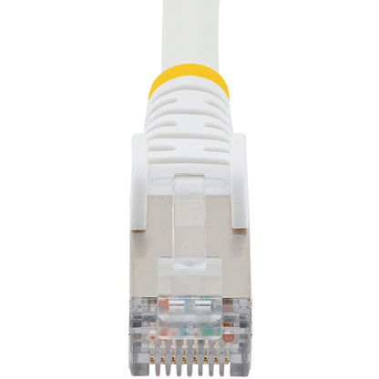 StarTech.com 2ft CAT6a Ethernet Cable White Low Smoke Zero Halogen (LSZH) 10 GbE 100W PoE S/FTP Snagless RJ-45 Network Patch Cord