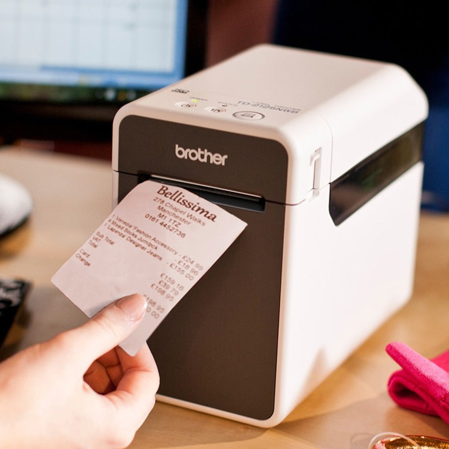 Brother TD-2125NWB 2-inch direct thermal desktop printer with Bluetooth&reg; Wi-Fi&reg; and network capability