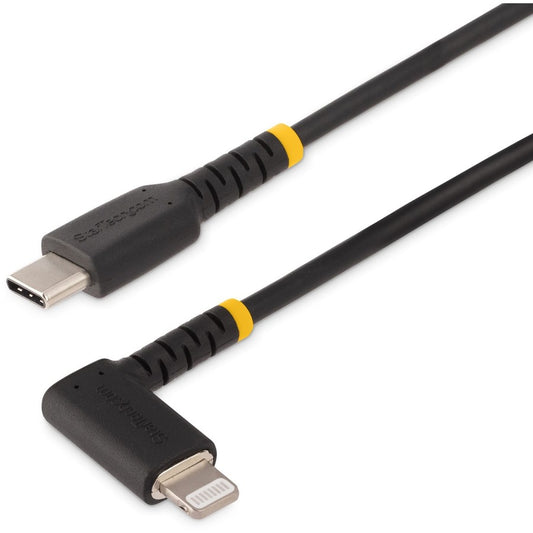 StarTech.com 3ft (1m) Durable USB-C to Lightning Cable Right-Angled Heavy Duty USB Type-C to Lightning Charging/Sync Cord