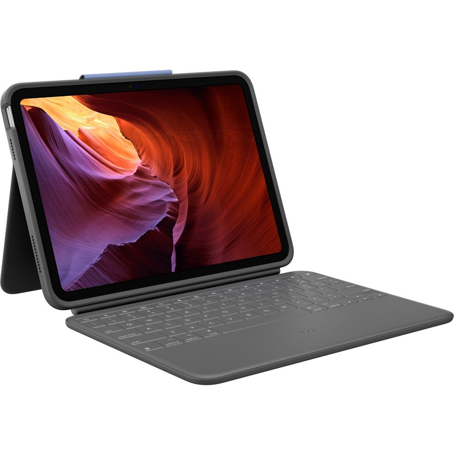 Logitech Rugged Folio Rugged Keyboard/Cover Case (Folio) for 10.9" Apple Logitech iPad (10th Generation) Tablet - Graphite