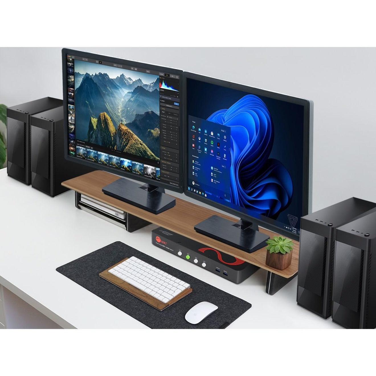 SIIG 4-Port DisplayPort 1.4 8K MST Dual Head KVM Console Switch