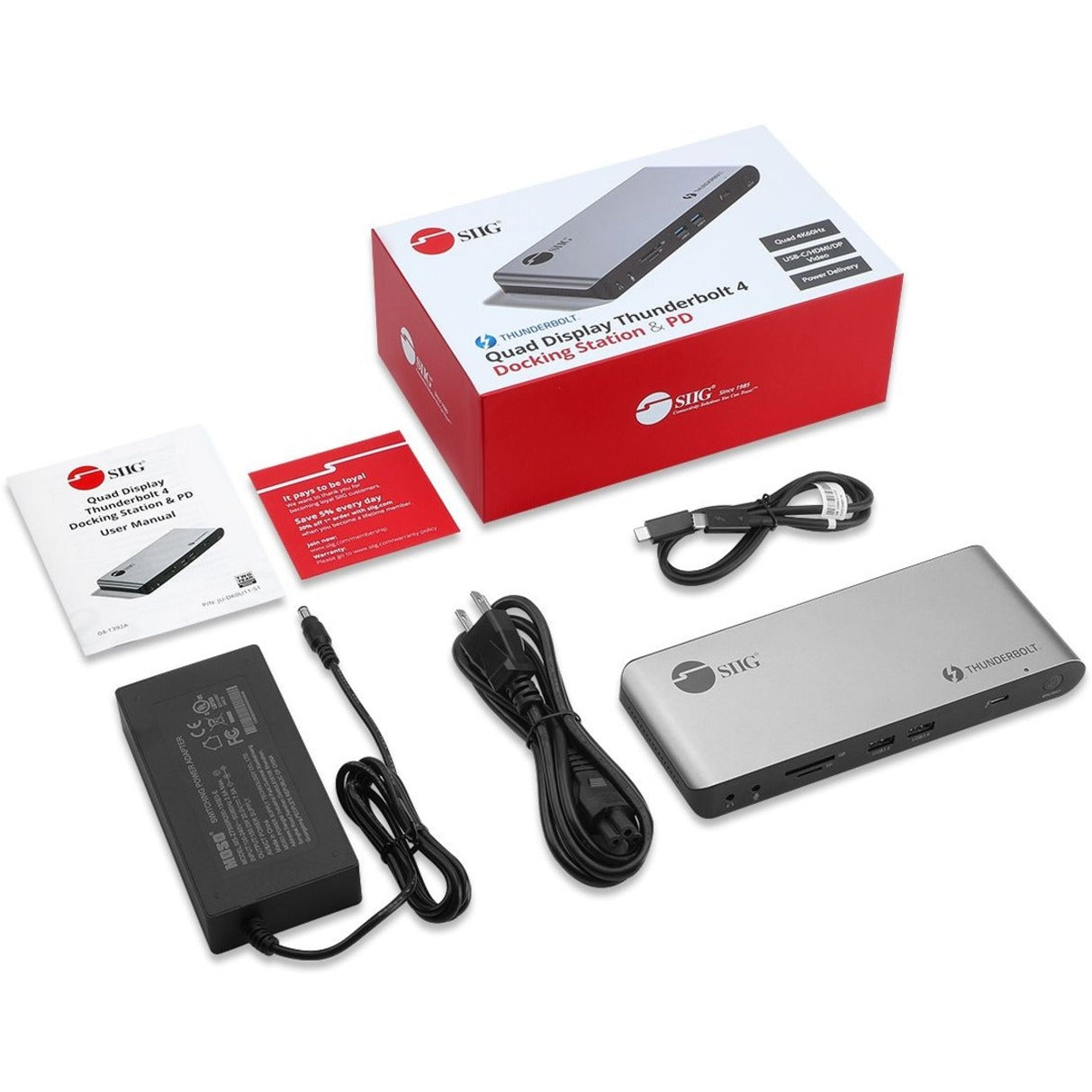 SIIG Quad Display Thunderbolt 4 Docking Station & PD