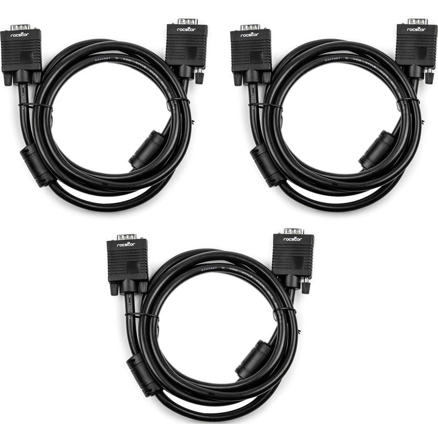 Rocstor Premium High-Resolution SVGA/VGA Monitor Cable (3-Pack)