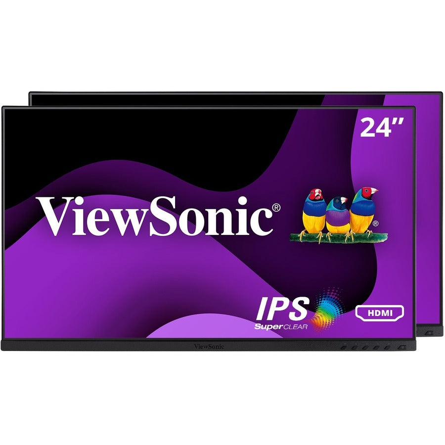 ViewSonic VG2448A-2_H2 24 Inch Dual Pack Head-Only 1080p IPS Monitor with Ultra-Thin Bezels HDMI DisplayPort USB and VGA for Home and Office