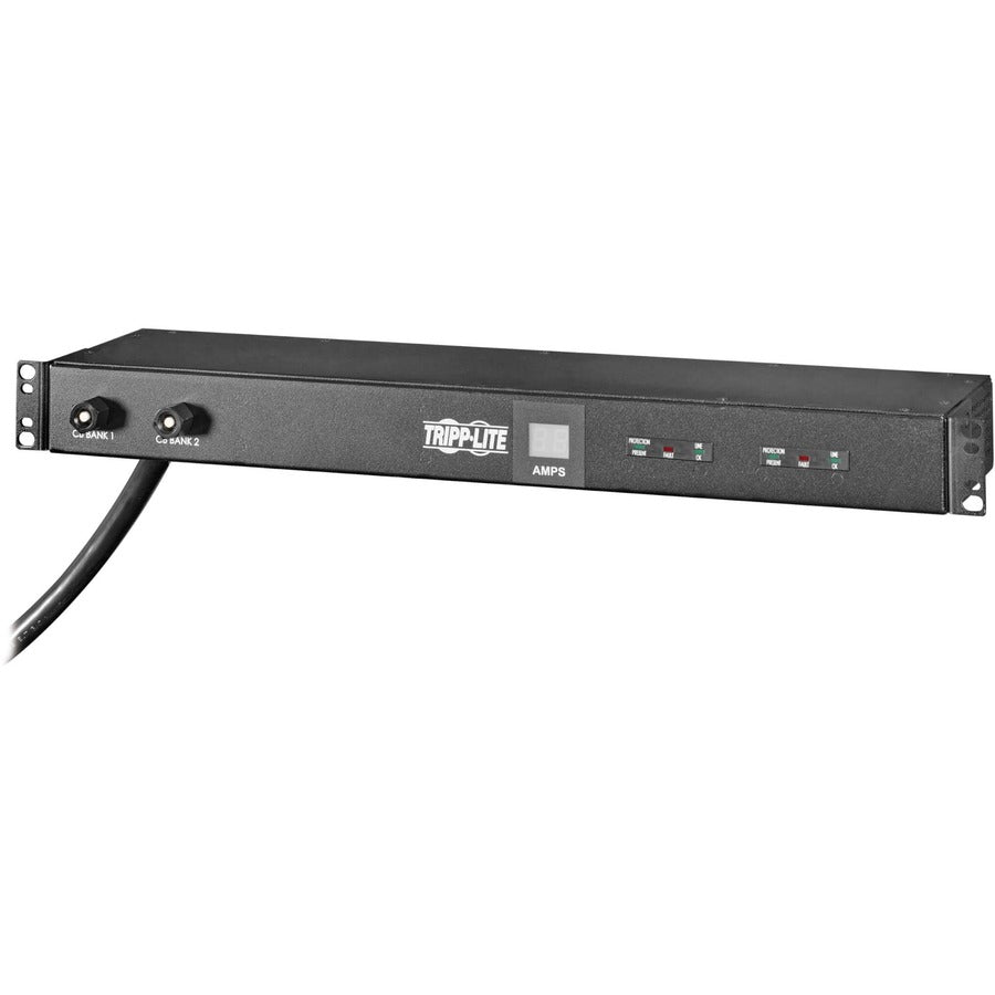 Tripp Lite 2.9kW Single-Phase Local Metered PDU with ISOBAR Surge Protection 120V 3840 Joules 12 NEMA 5-15/20R Outlets L5-30P Input 15 ft. Cord 1U Rack-Mount