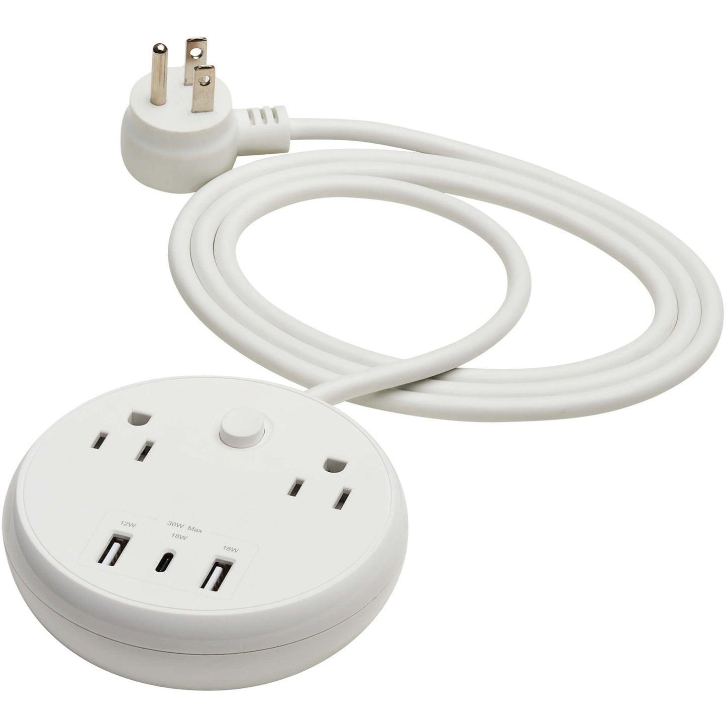 Tripp Lite Safe-IT 30W 2-Outlet Surge Protector - 5-15R Outlets 3 USB Ports 6 ft. (1.8 m) Cord 300 Joules Antimicrobial Protection White