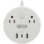 Tripp Lite Safe-IT 57W 2-Outlet Surge Protector - 5-15R Outlets 3 USB Ports 8 ft. (2.4 m) Cord 300 Joules Antimicrobial Protection White