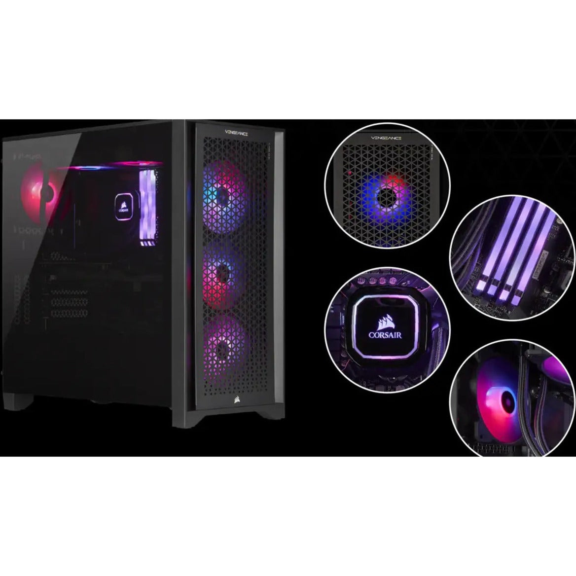 Corsair VENGEANCE i7400 Gaming Desktop Computer - Intel Core i5 13th Gen i5-13600K - 16 GB RAM DDR4 SDRAM - 1 TB M.2 PCI Express NVMe SSD - Mid-tower