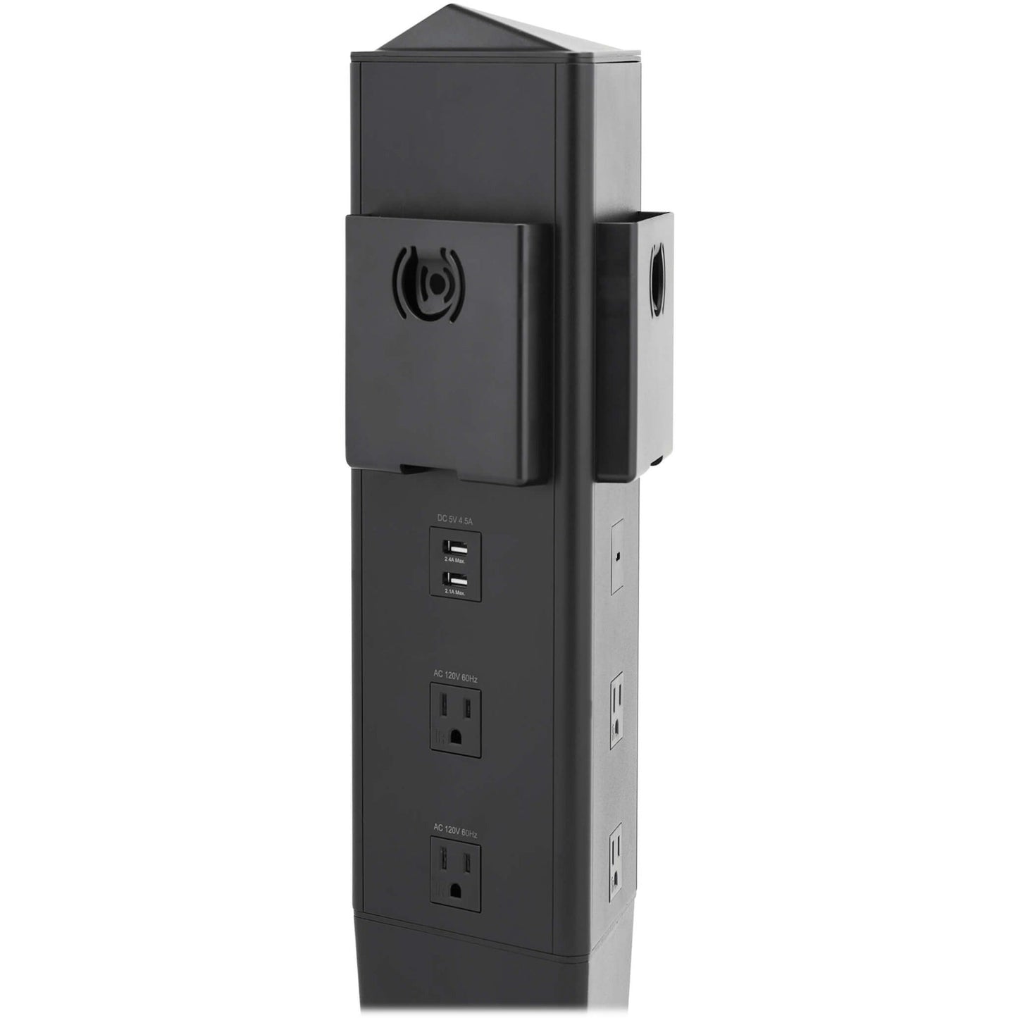 Tripp Lite Safe-IT 5-Port Mobile Power Tower and USB Charging Station - USB-C 60W 4x USB-A 6x 5-15R Wireless Charging 1000 Joules 10 ft. Cord Antimicrobial Protection