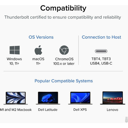 Plugable Thunderbolt 4 Cable with 240W Charging Thunderbolt Certified 3.3 Feet (1M)1x 8K Display 40 Gbps