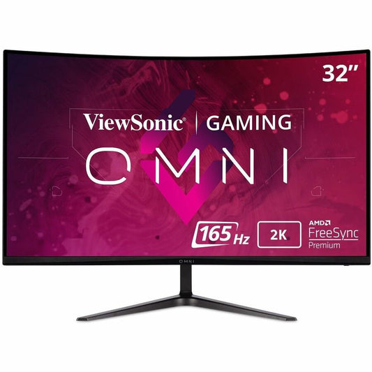 ViewSonic OMNI VX3218C-2K 32 Inch Curved 1ms 1440p 165hz Gaming Monitor with FreeSync Premium Eye Care HDMI and Display Port