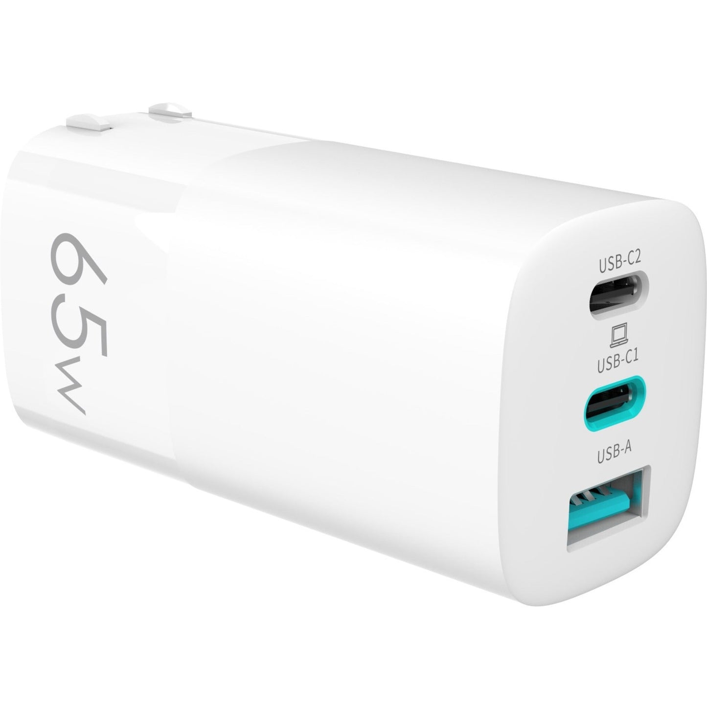 4XEM's 65W Wall Charger Triple Output two USB-C 1 USB-A