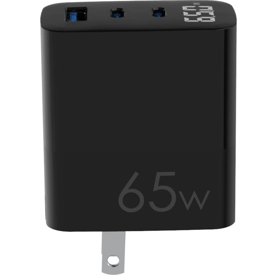 4XEM 65W GaN Wall Charger Triple Output with Display - Black