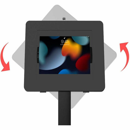 CTA Digital Premium Thin Profile Floor Stand with Large Universal Security Enclosure (Black)