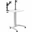 CTA Digital Height-Adjustable Rolling Desk with 2 Grommet VESA Mounts