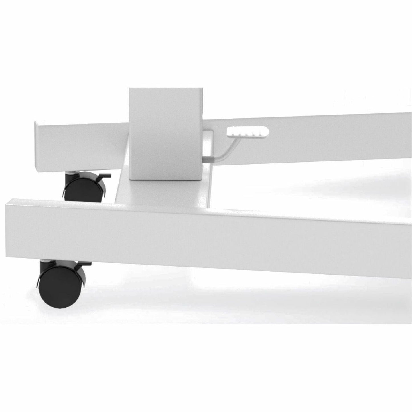 CTA Digital Height-Adjustable Rolling Desk with 2 Grommet VESA Mounts